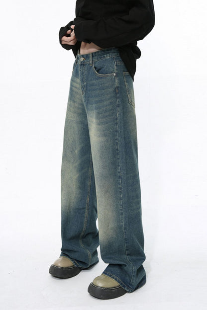 Men's Wide Leg Jeans with Pockets