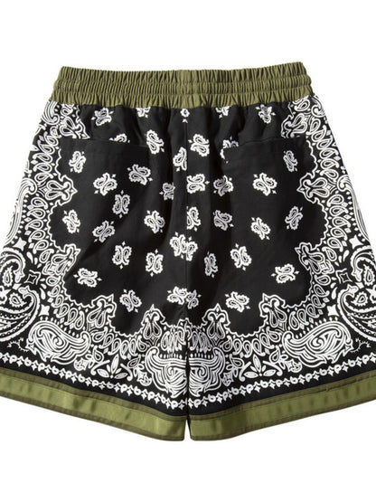 Men's Drawstring Printed Shorts with Pockets