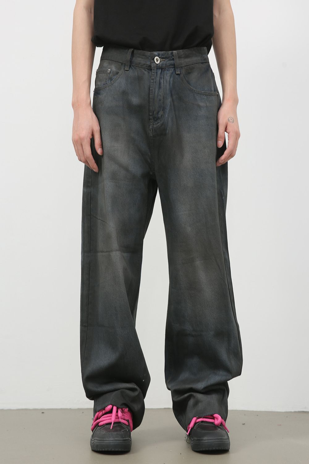 Men's Frayed Hem Jeans with Pockets