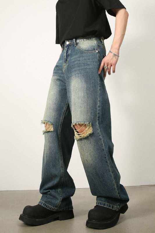 Men's Distressed Baggy Jeans