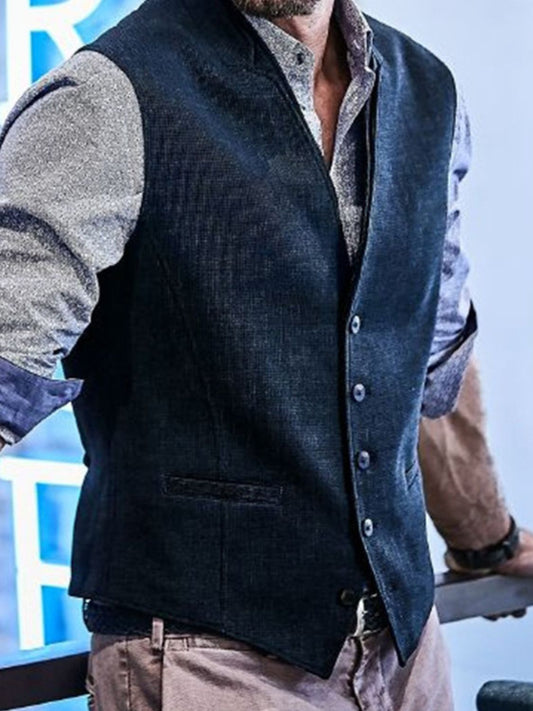 Men's Full Size Button Down Vest Plus Size