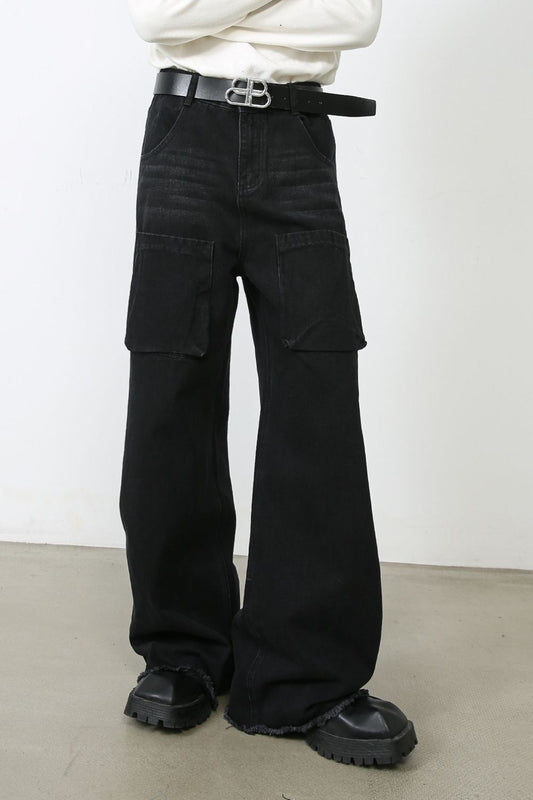 Men's Wide Leg Jeans with Pockets