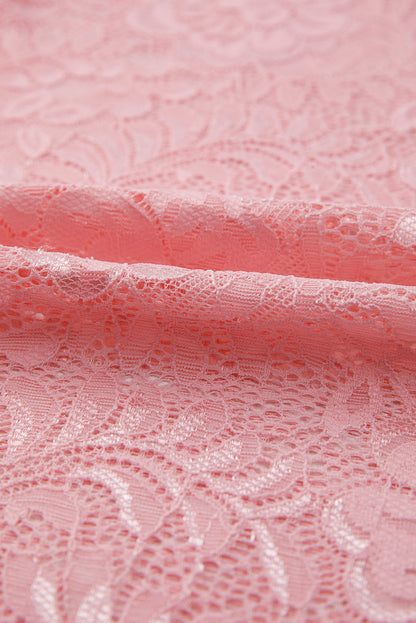 Lace Flower Round Neck Long Sleeve Top