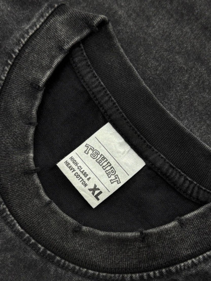 Men's Full Size Round Neck Washed T-Shirt Plus Size