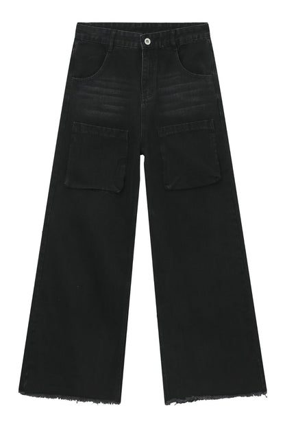 Men's Wide Leg Jeans with Pockets