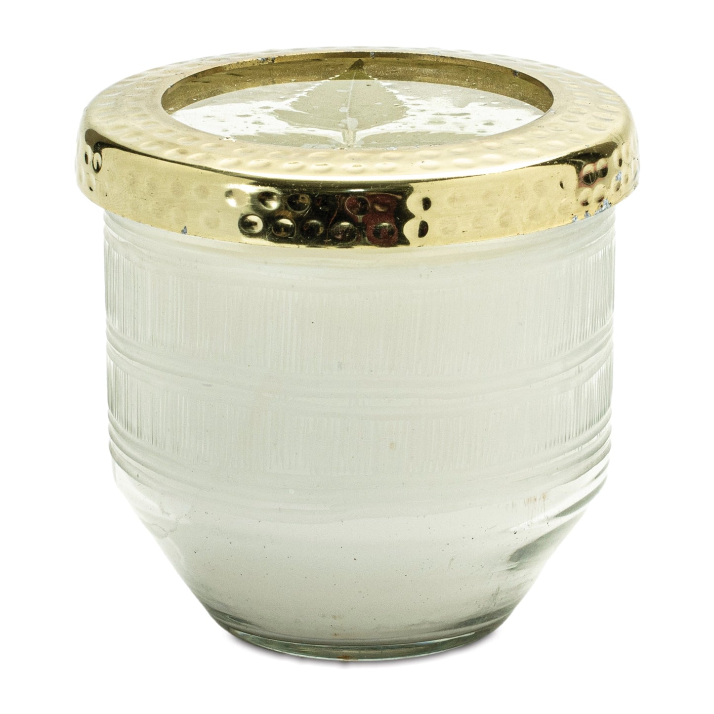 Whit Currant Scented Soy Candle with Pressed Floral Lid 4.25"D