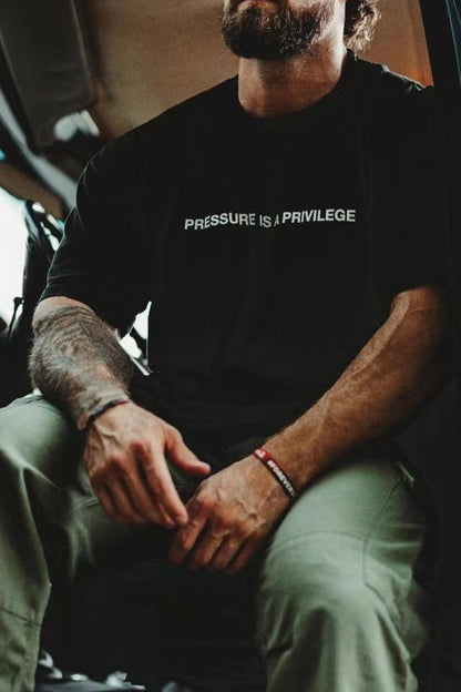 Men's Plus Size Letter Round Neck Short Sleeve T-Shirt