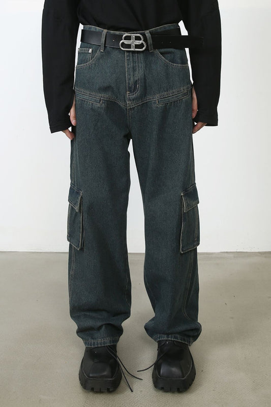 Men's Baggy Jeans with Cargo Pockets