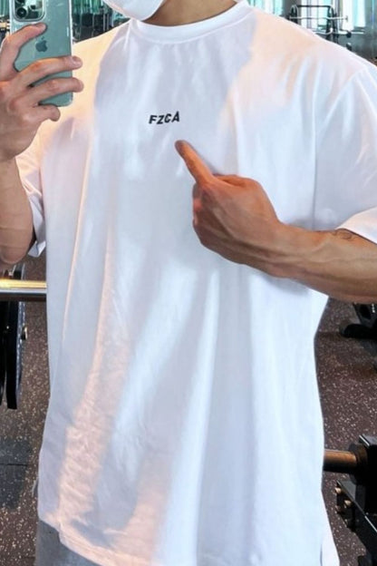 Men's Plus Size Letter Round Neck Half Sleeve T-Shirt