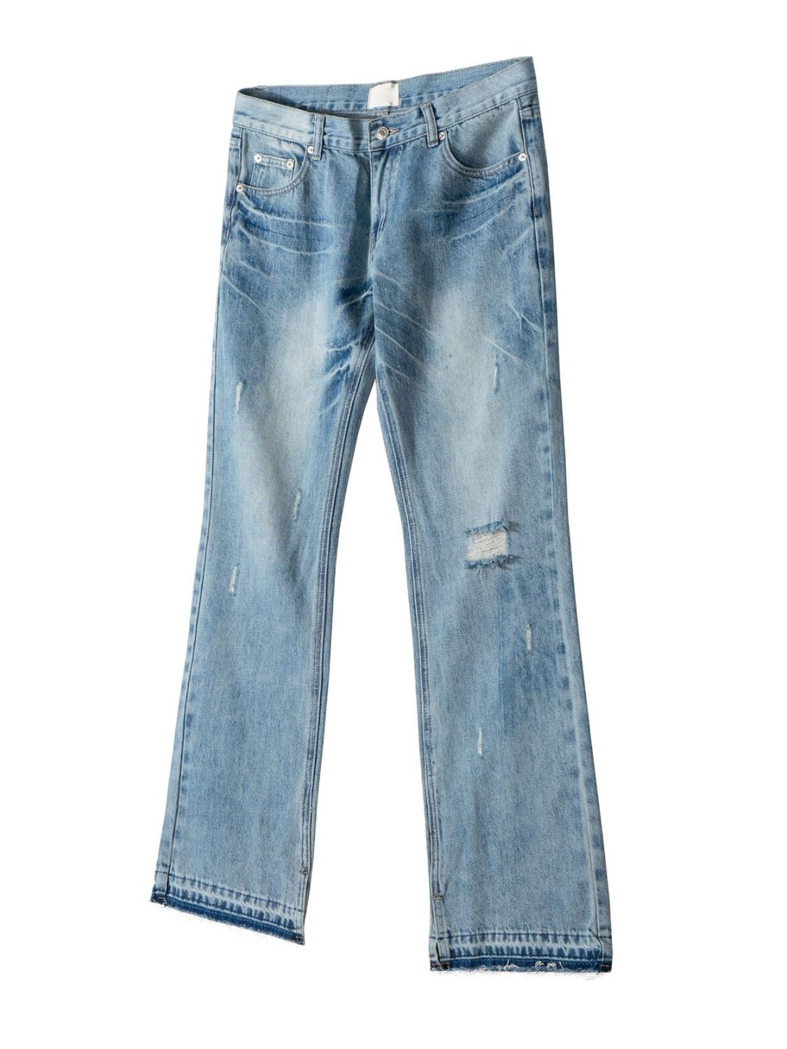 Men's Distressed Raw Hem Jeans