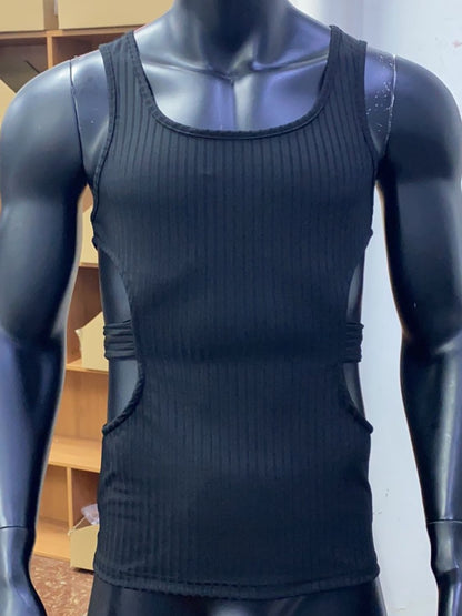 Men's Side Cutout Round Neck Tank