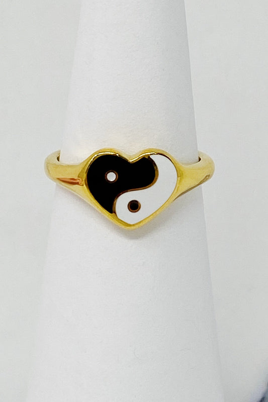 Yin Yang Heart Signet Ring by Ellisonyoung.com