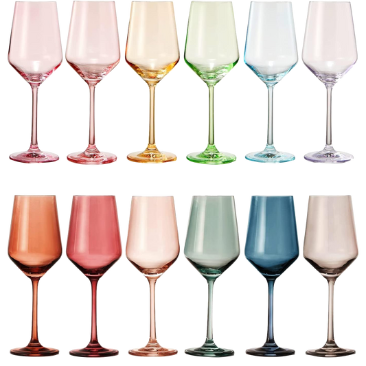 Make Your Own Set Wine Glass SINGLE, Colorful Purple Colored Large 12 oz Glass, Unique Italian Style Tall for White & Red Wine, Gifts for Mothers Day Gift, Set of 1 Beautiful Glassware (Purple) by The Wine Savant