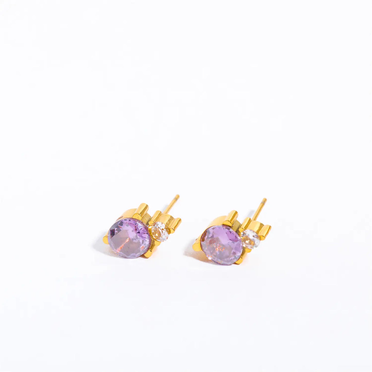 Titanium Steel Gold-Plated December Birthstone Earrings