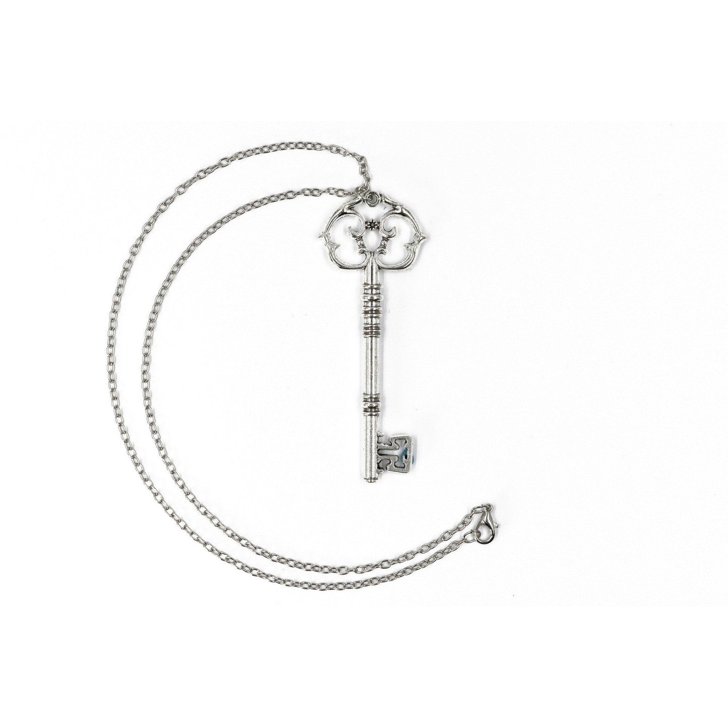 Antique Key Pendant Necklace in Gift Box (Aged Brass Tone or Silver) by The Bullish Store