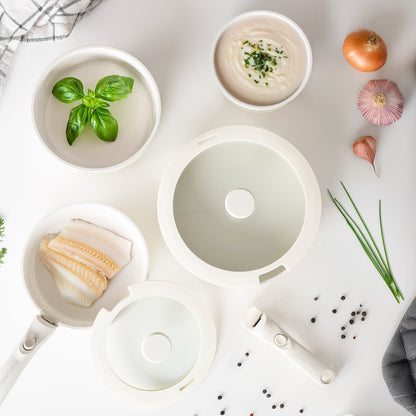 15-Piece Cast Aluminum Pot and Pan Set with Removable Handles by Moritz & Moritz