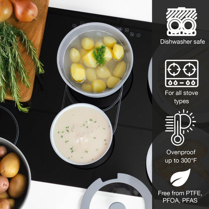 15-Piece Cast Aluminum Pot and Pan Set with Removable Handles by Moritz & Moritz