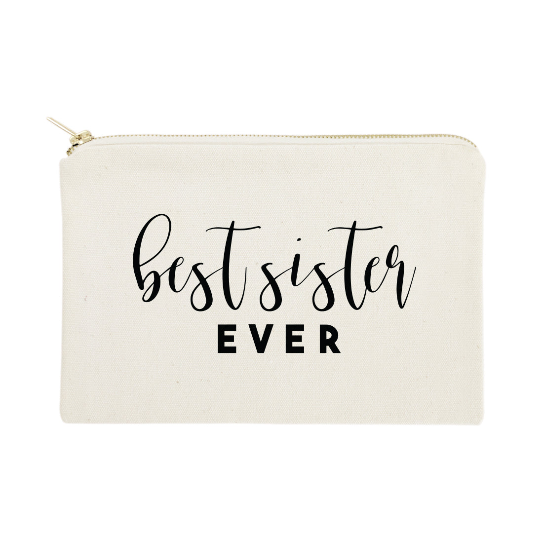 Best Sister Ever Cotton Canvas Cosmetic Bag by The Cotton & Canvas Co.