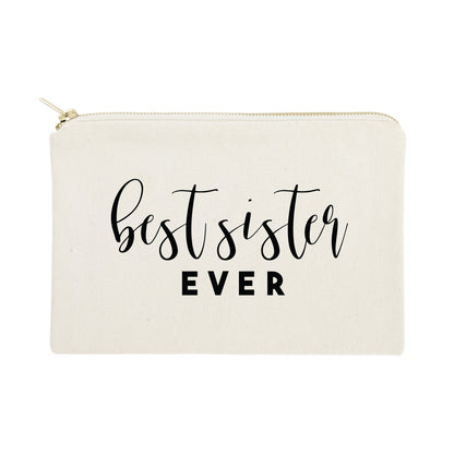 Best Sister Ever Cotton Canvas Cosmetic Bag by The Cotton & Canvas Co.