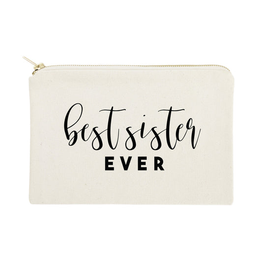 Best Sister Ever Cotton Canvas Cosmetic Bag by The Cotton & Canvas Co.