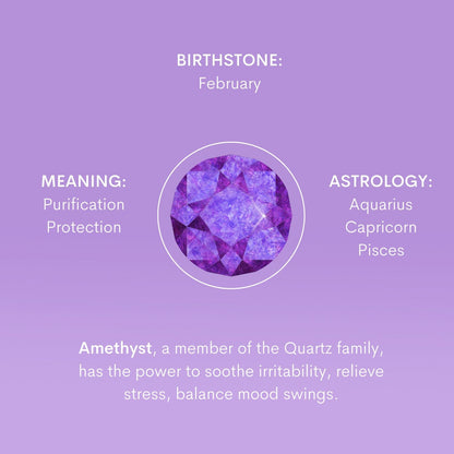 Birthstone Necklace - February by Little Sky Stone