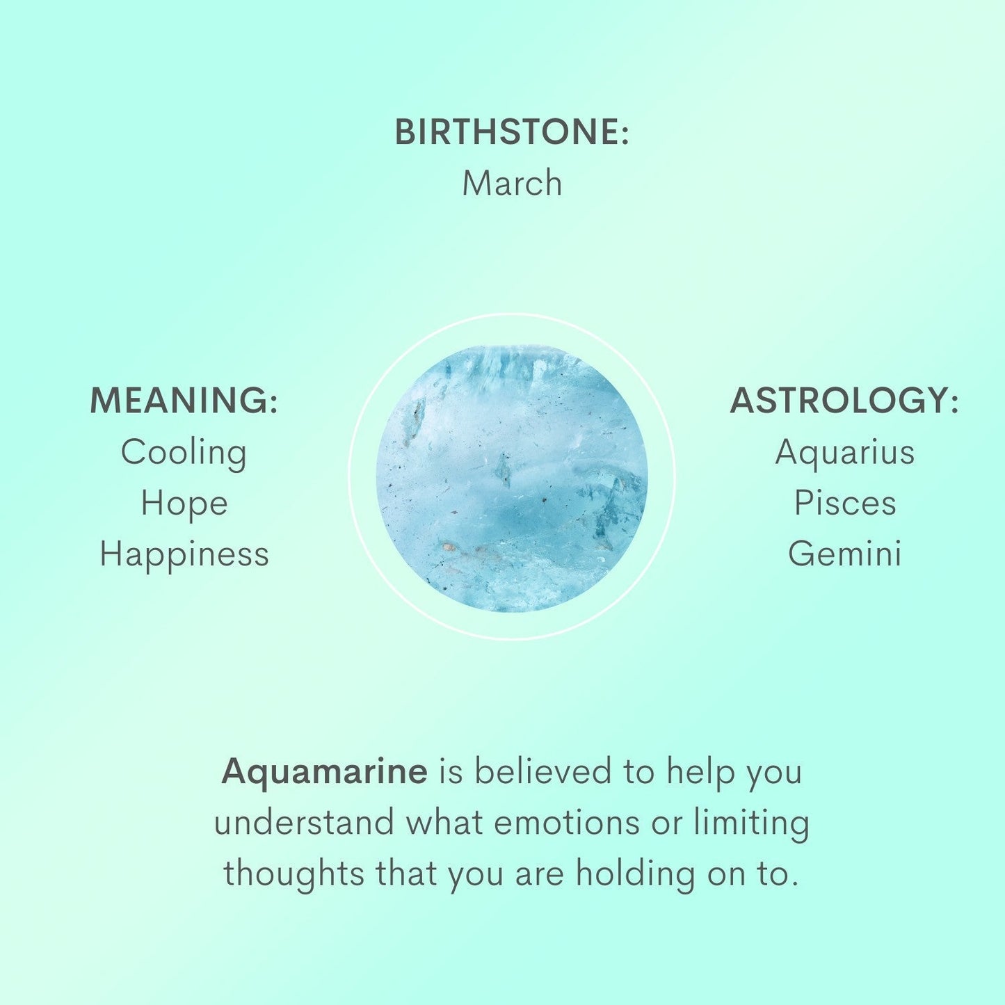 Aquamarine Necklace Charm by Little Sky Stone