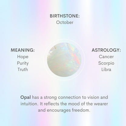 Birthstone Opal Silver Necklace - October by Little Sky Stone