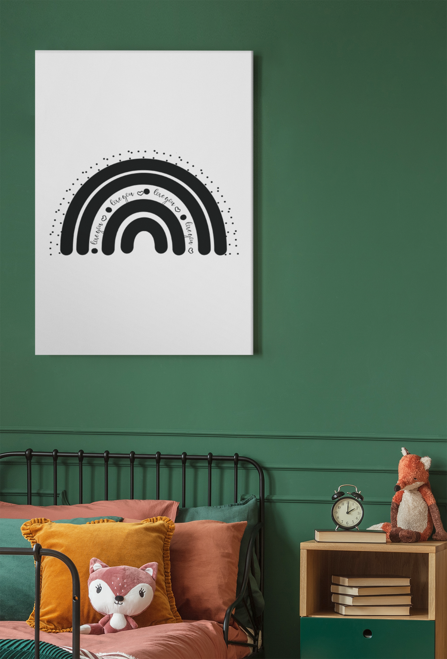 Black Love You Rainbow Monochrome Boho Children's Room Wall Bedroom Decor Print by WinsterCreations™ Official Store
