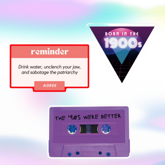 Born in the 1900s Gen X Millennial Sticker | Phone Water Bottle Vinyl Decals | 3 Pack by The Bullish Store