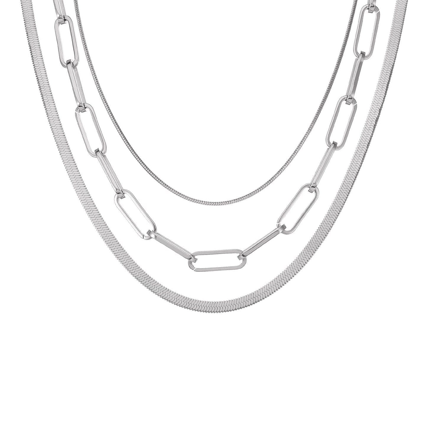 C001W B.Tiff Octagonal Herringbone Chain Necklace by B.Tiff New York