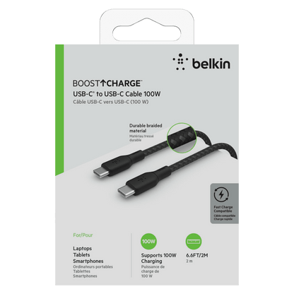 Belkin Braided 100W USB C 2.0 to USB C 2.0 Cable 2m by Belkin