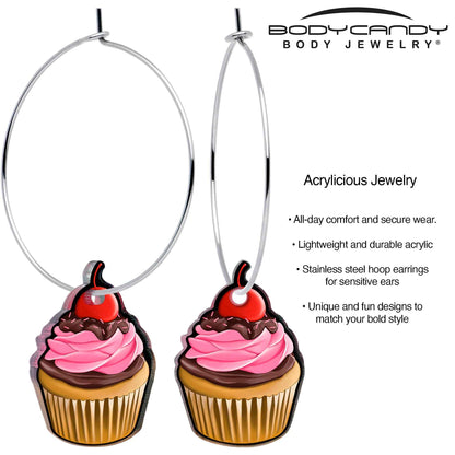 Valentine Cupcake Hoop Earrings by Onyx O