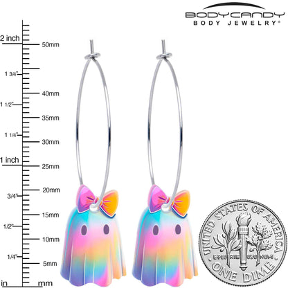 Iridescent Ghost Girl Hoop Earrings by Onyx O