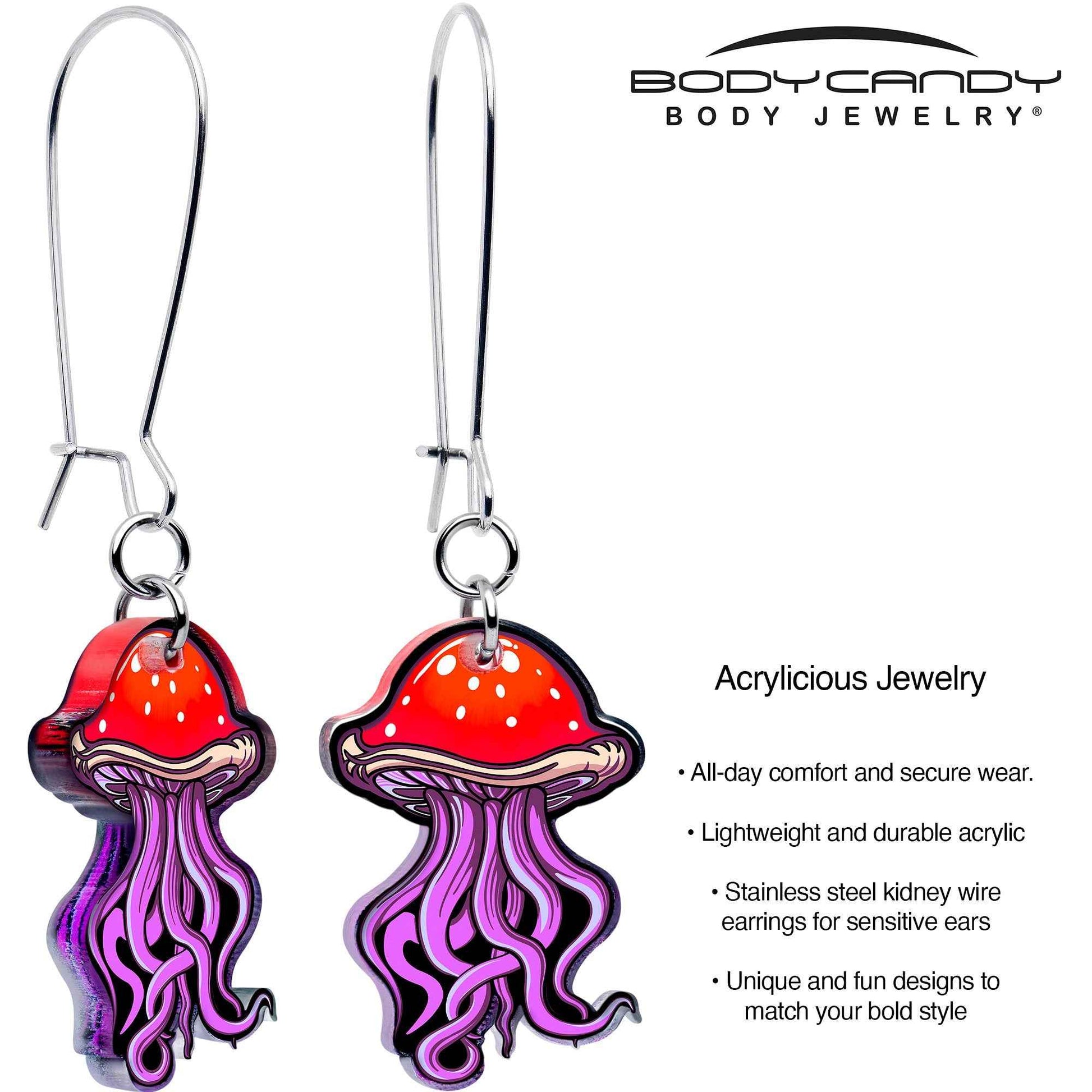 Mushroom Jellyfish Dangle Earrings by Onyx O