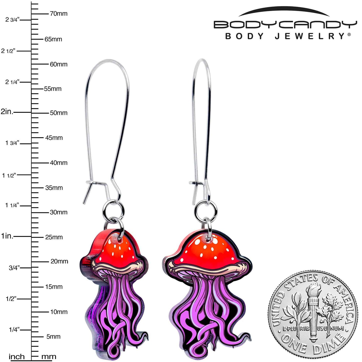 Mushroom Jellyfish Dangle Earrings by Onyx O
