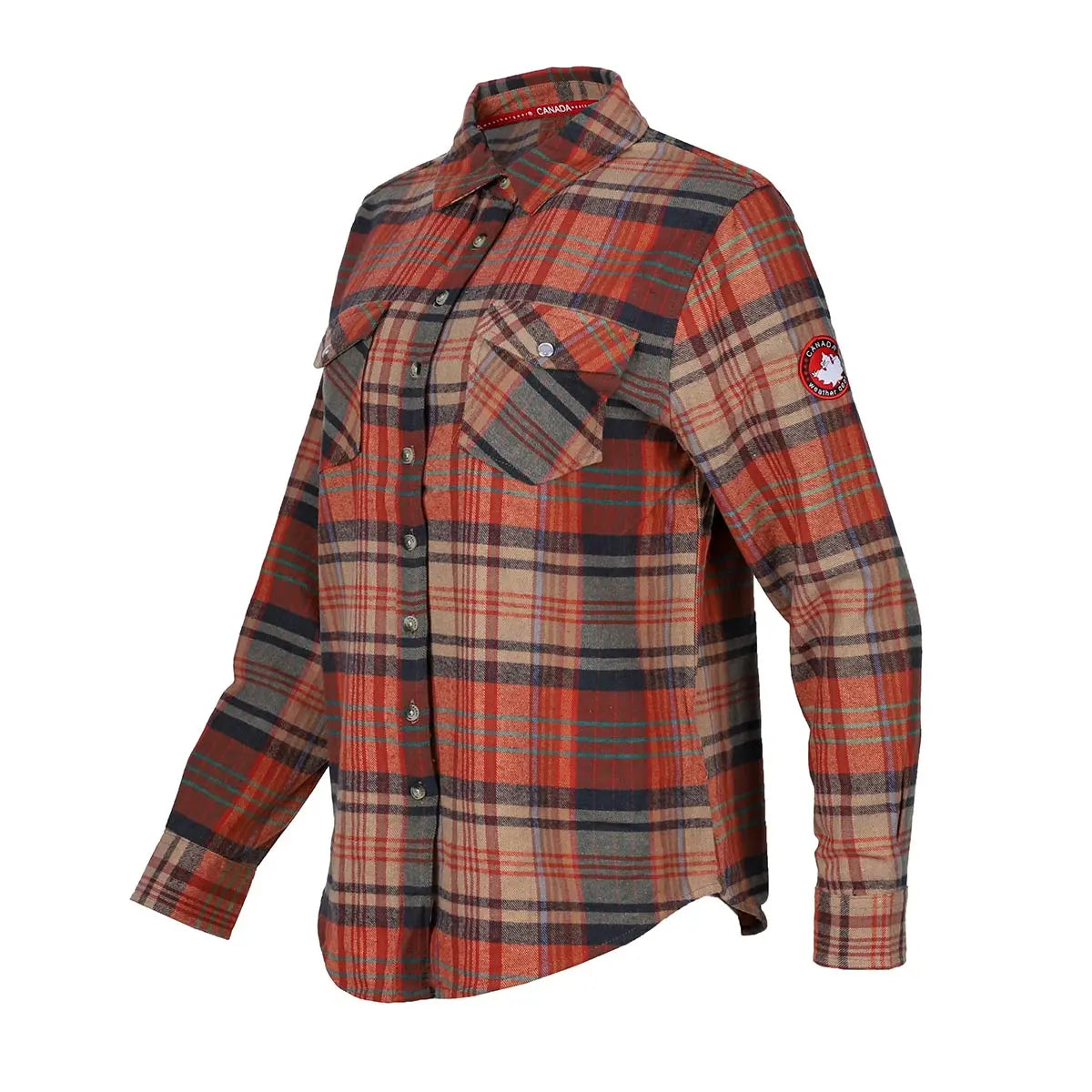 Canada Weather Gear Women's Vintage Plaid Double Pocket Shirt by PROOZY