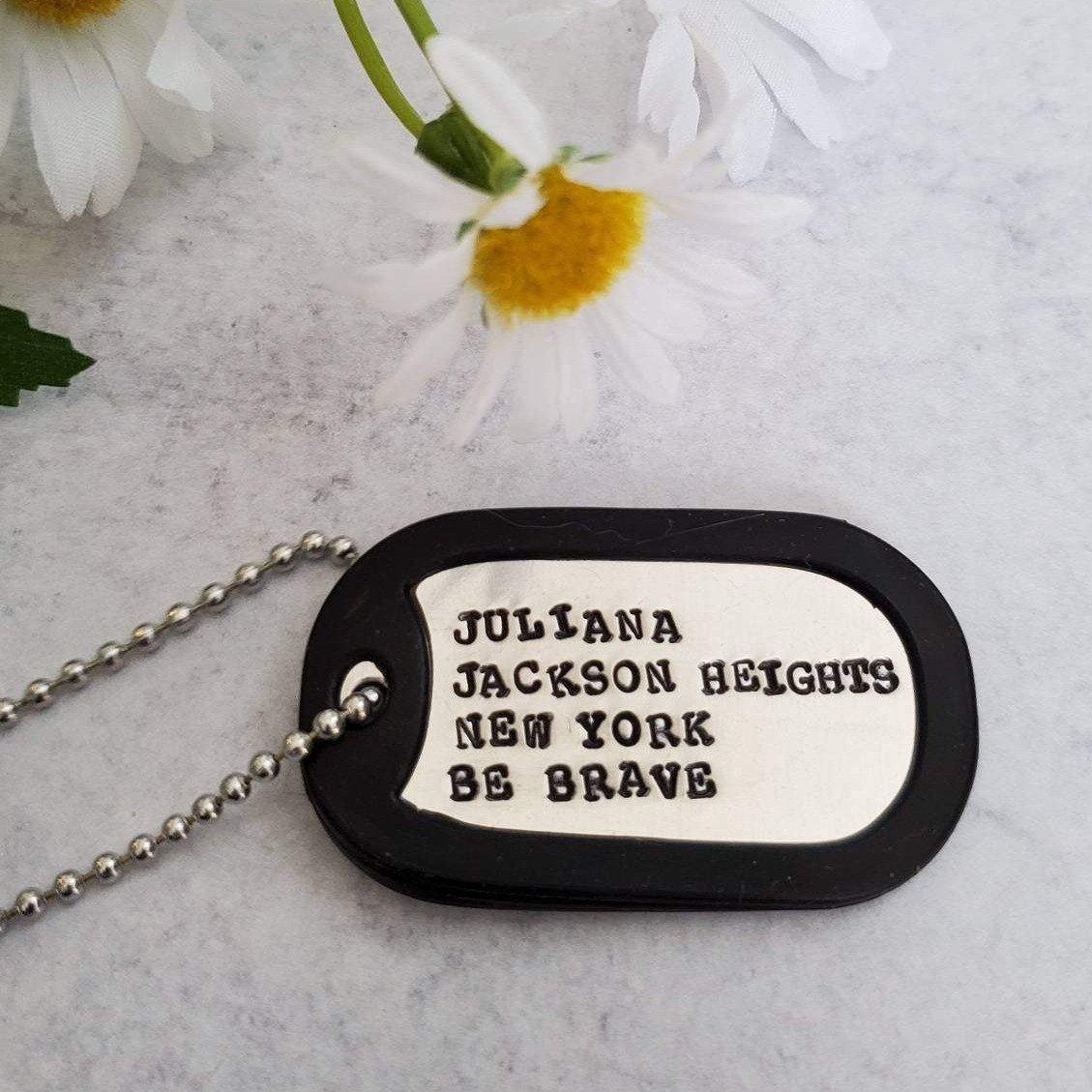Custom Military Themed Dog Tag for Tweens by Salt and Sparkle
