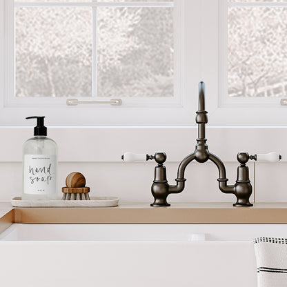 16oz Clear Plastic Hand Soap Dispenser - White Label by Sweet Water Decor