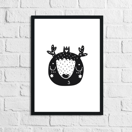 Scandinavian Deer Children's Nursery Room Wall Decor Print by WinsterCreations™ Official Store