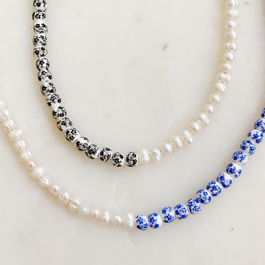 So Fresh Pearl And Porcelain Choker Necklace by Ellisonyoung.com