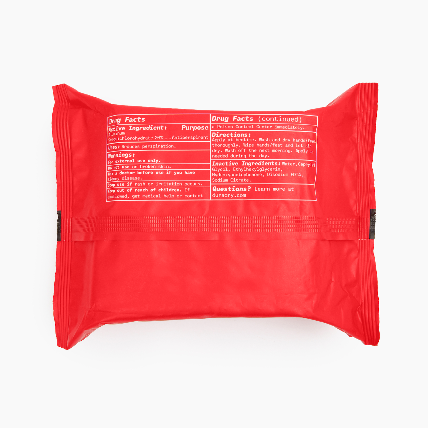 Duradry Antiperspirant Wipes for Hands & Feet by Duradry