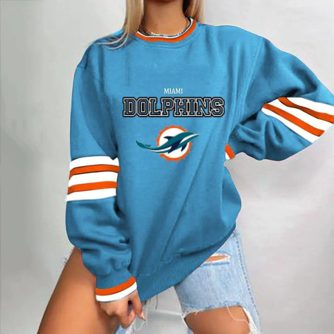 Loose-Fit NFL Graphic Long Sleeve Sweatshirt for Women