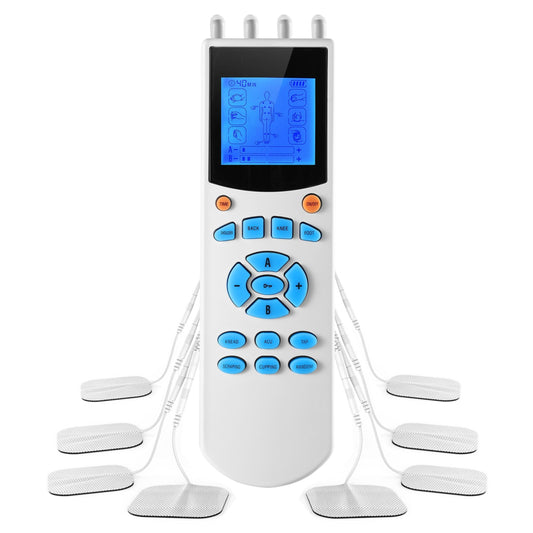10 Mode Tens Unit Impulse Massager - Pain Relief Muscle Stimulator with 4 Outputs & 8 Electrode Pads