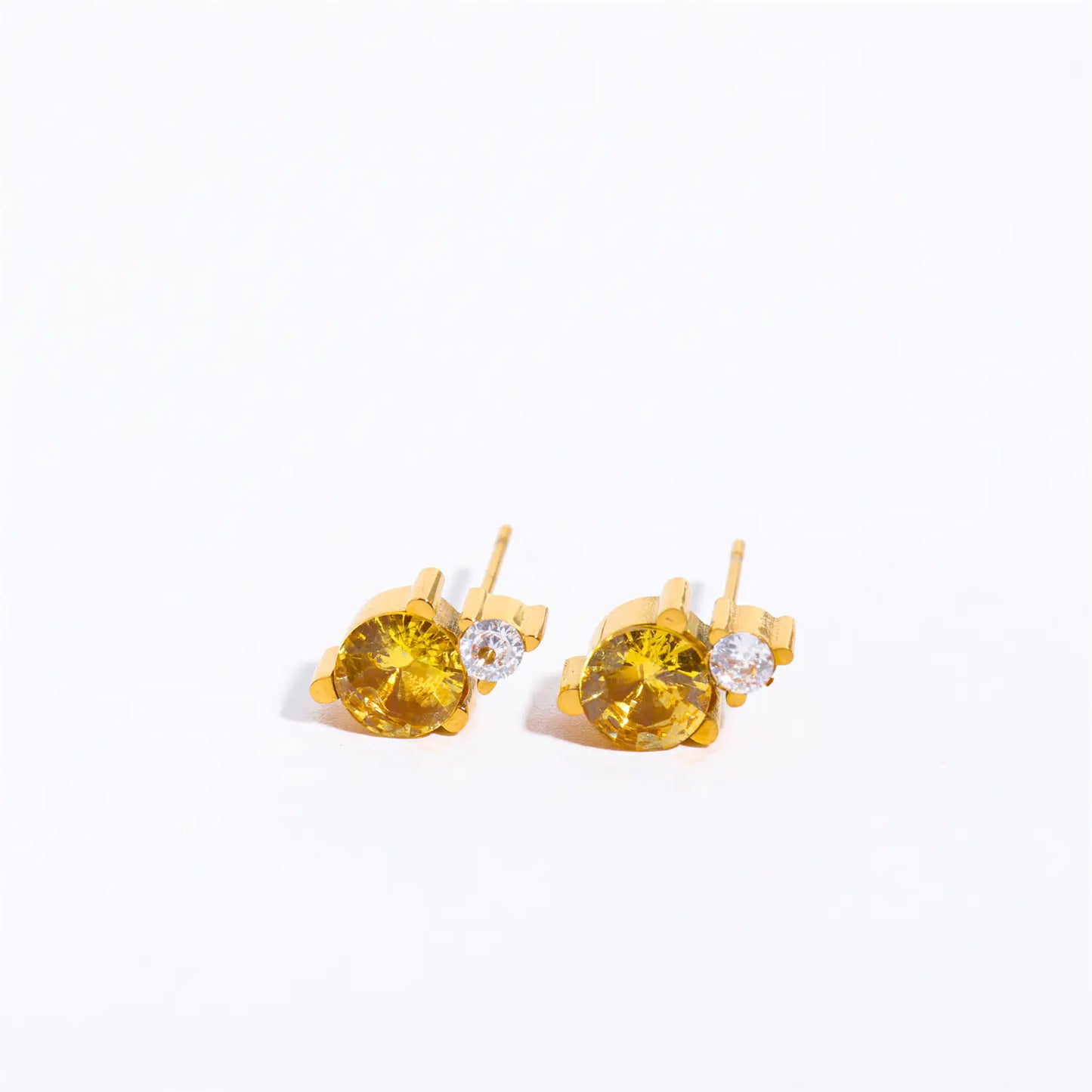 Titanium Steel Gold-Plated December Birthstone Earrings