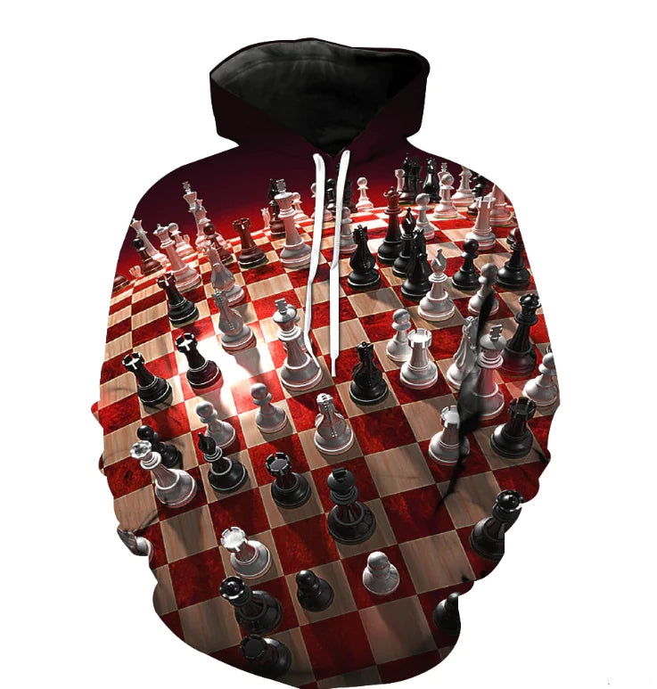 Digital Print Hoodie for Couples - Casual Loose Fit