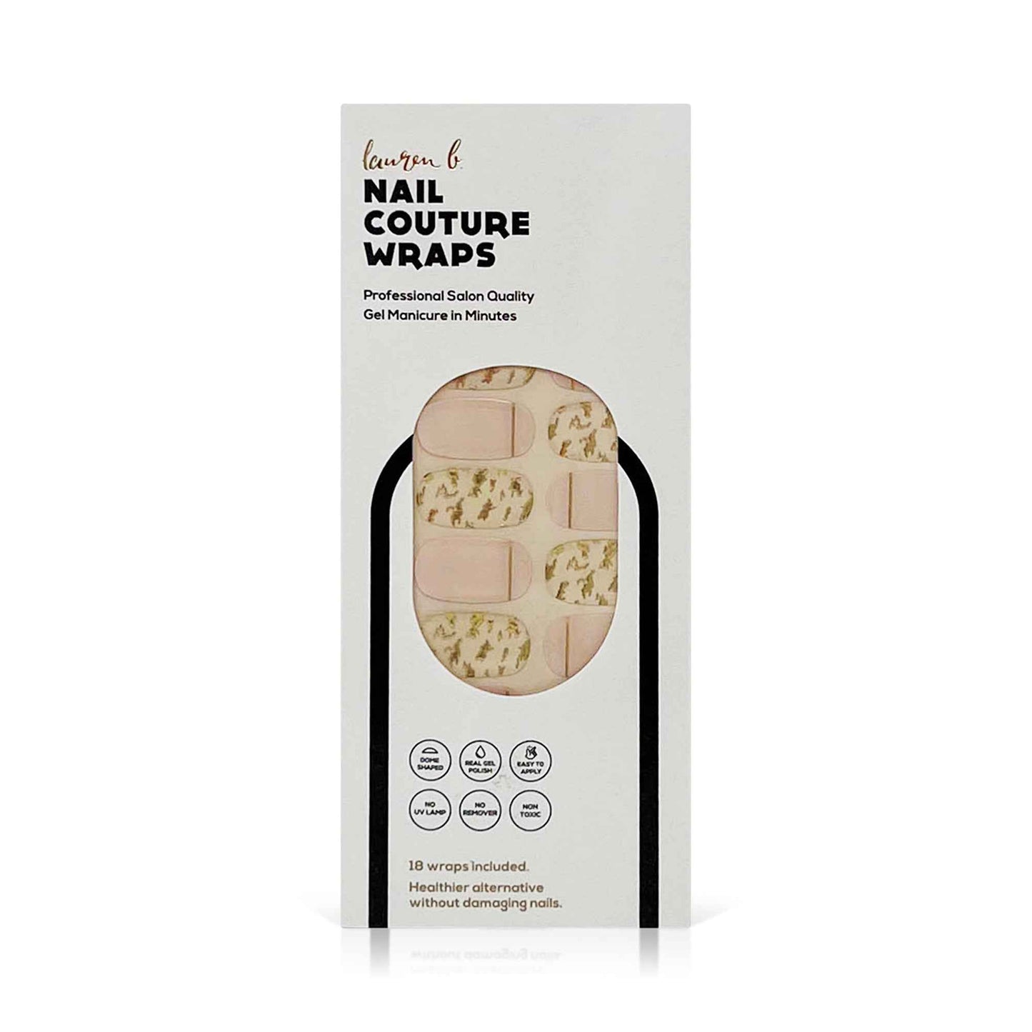 Gold Leaf & Blush Gel Nail Wrap Easy Non-Toxic No Dry Time
