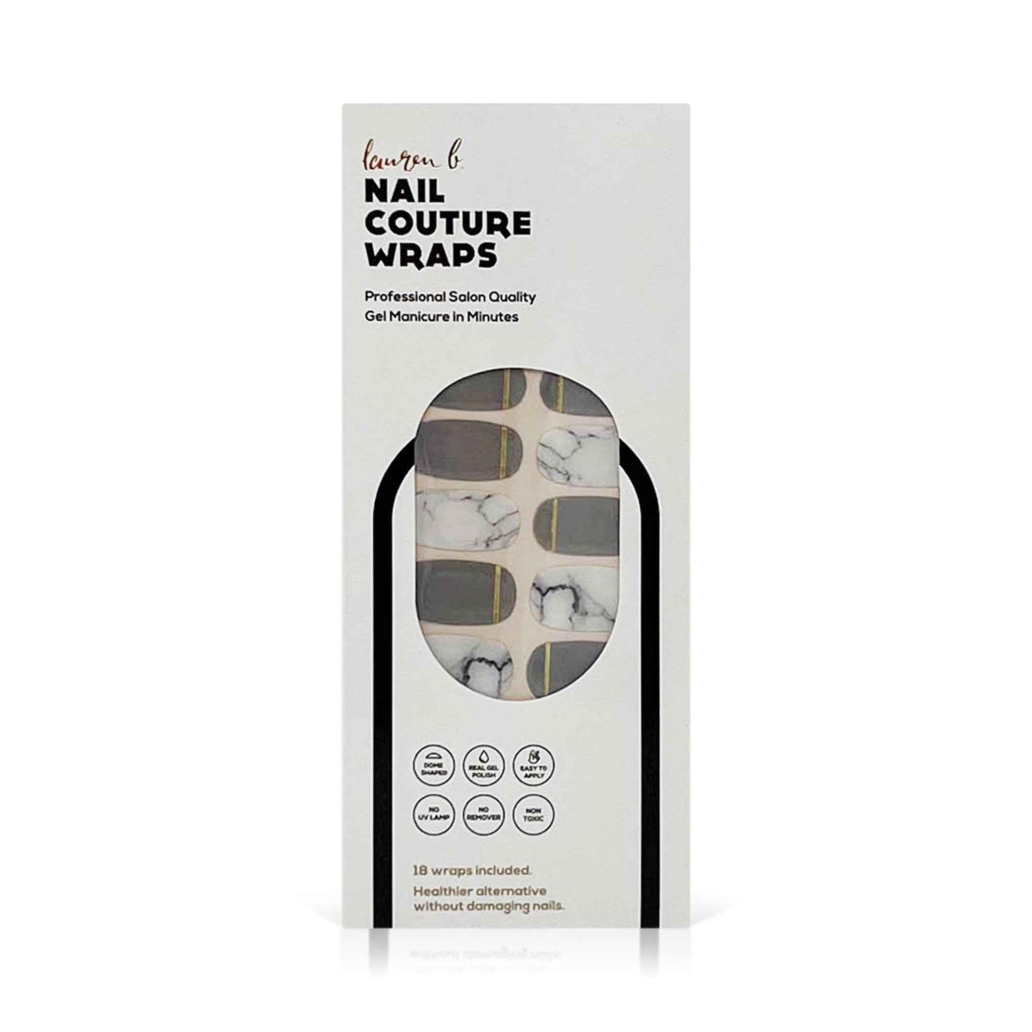 Grey & Gold Marble Gel Nail Wrap