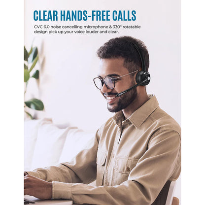 1/2 pack Mpow Pro Office Wireless Bluetooth V5.0 headphone With Microphone 13H Talking Time For Driver Call Center Skype Office