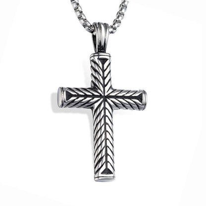 Vintage Cross Pendant Stainless Steel Necklace #ns23 _mkpt by Js House