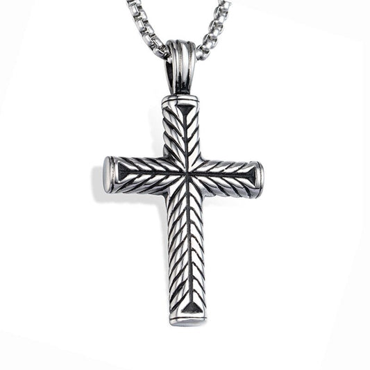 Vintage Cross Pendant Stainless Steel Necklace #ns23 _mkpt by Js House